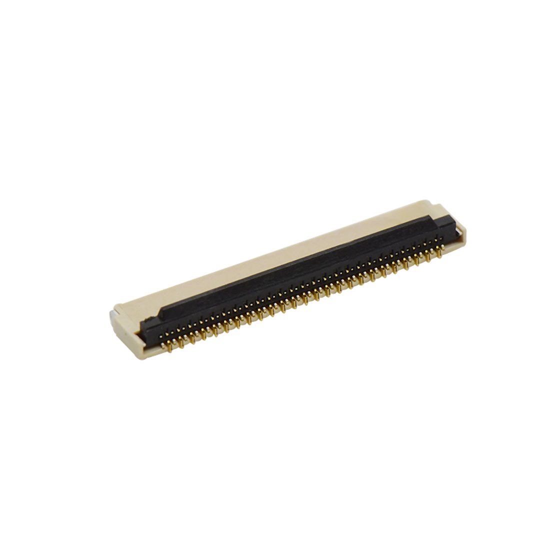 Pitch 0.30mm H0.9mm双排卧贴后掀盖双面接 FPC 51pin 本色 镀全金G/F